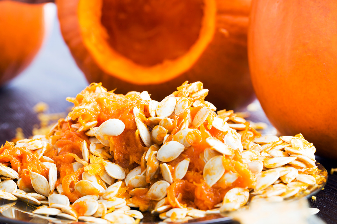 Sliced and Gutted Orange Pumpkin