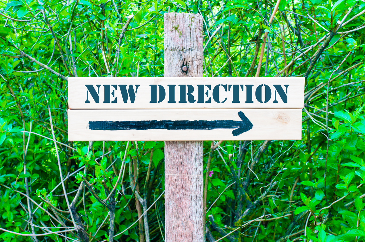 NEW DIRECTION Directional sign